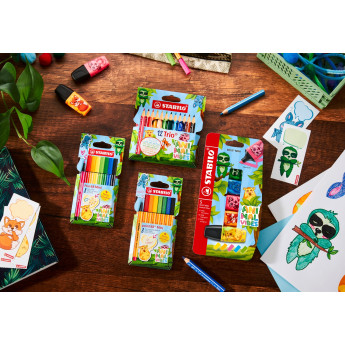 Zvýrazňovač STABILO BOSS MINI Animal Vibes 3 ks – neonové barvy