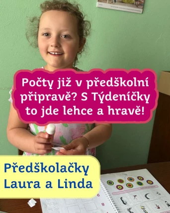 Předškolačky Laura a Linda: Hravé počty s Předškolákovými týdeníčky!