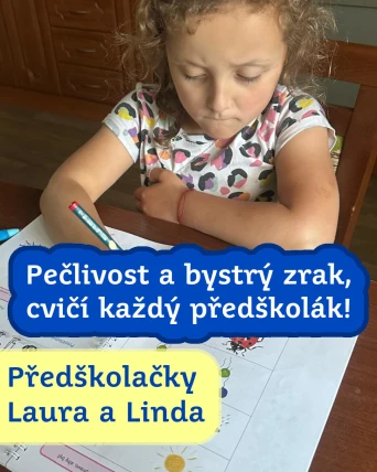 Předškolačky Laura a Linda: Pečlivost a bystrý zrak, cvičí každý předškolák! 